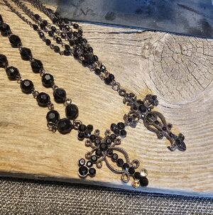 EUC BUNDLE BLACK CROSS NECKLACES GOTH